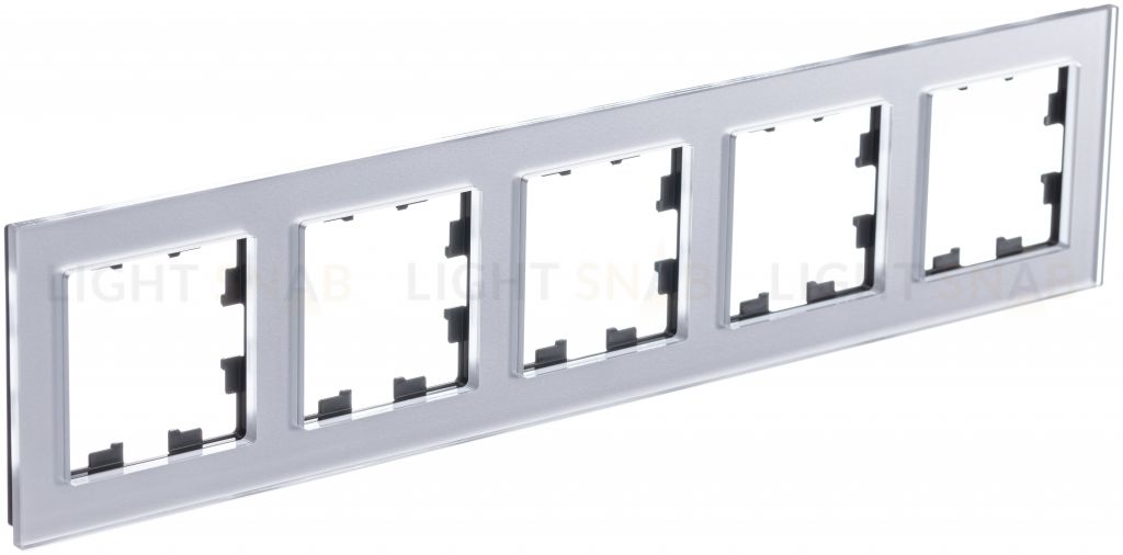 Рамка пятерная Schneider Electric Atlasdesign Nature, алюминий стекло ATN320305 ATN320305