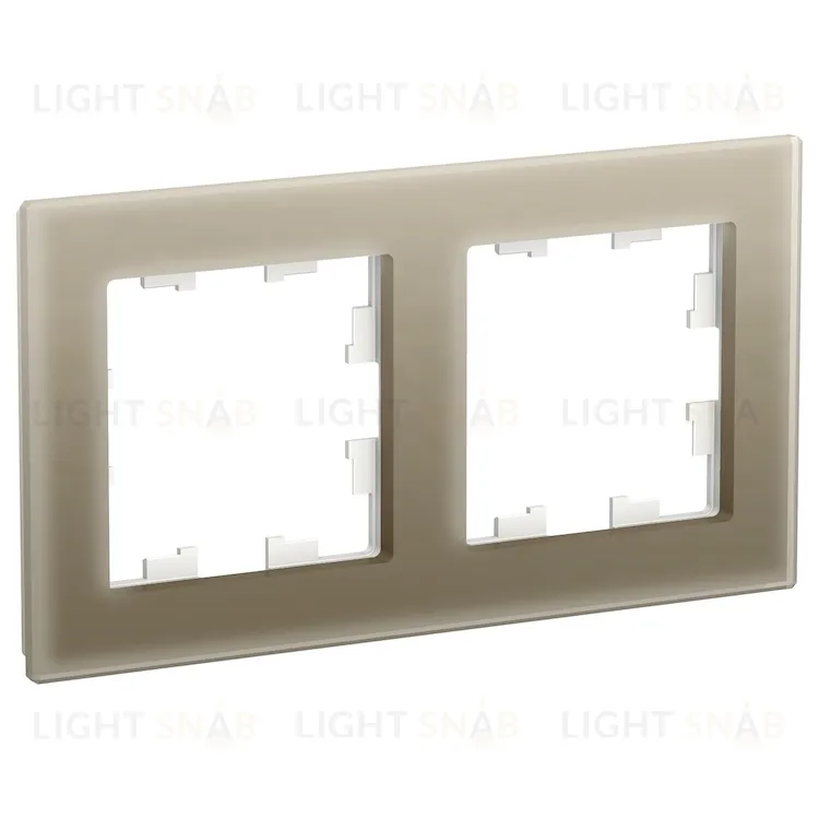 Рамка двойная Schneider Electric Atlasdesign Nature, шампань стекло ATN320502 ATN320502