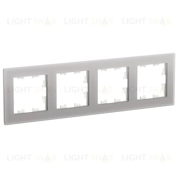 Рамка четверная Schneider Electric Atlasdesign Nature, алюминий стекло ATN320304 ATN320304
