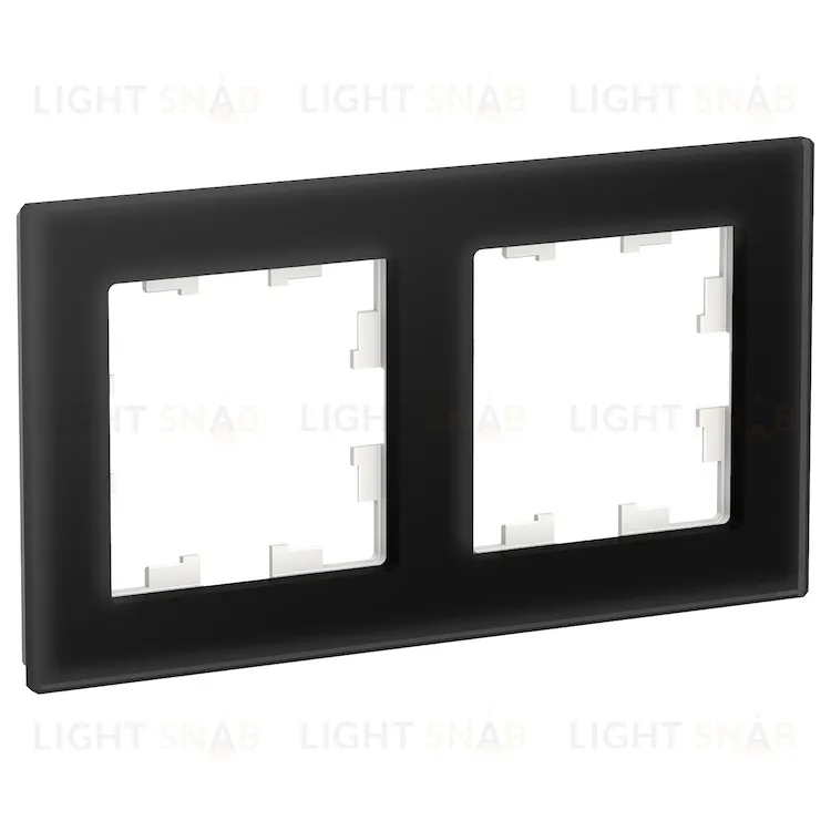 Рамка двойная Schneider Electric Atlasdesign Nature, черное стекло ATN321002 ATN321002