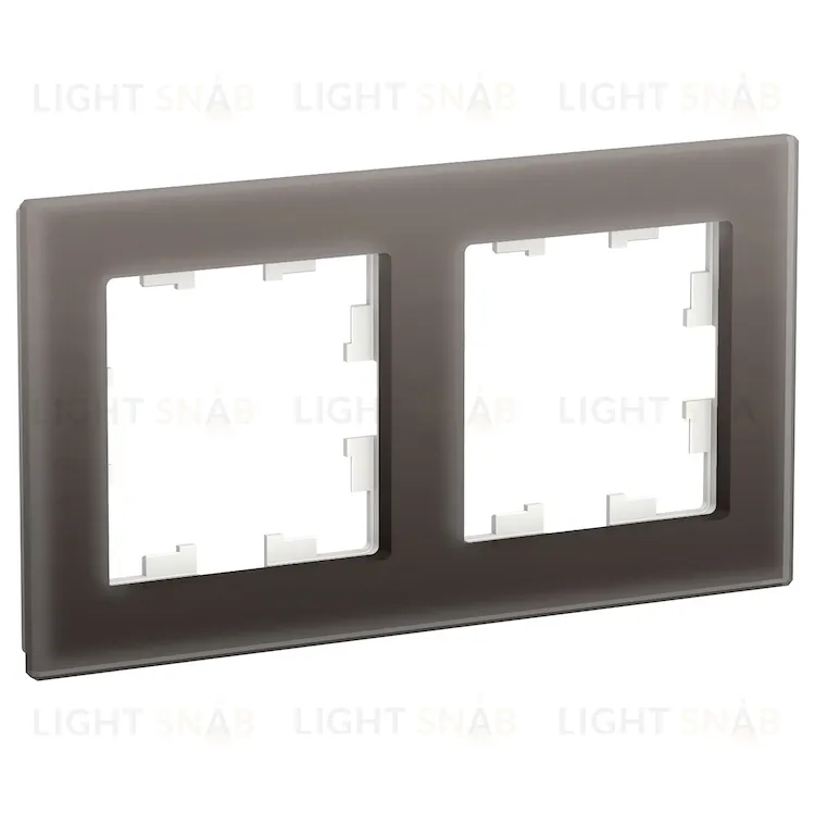 Рамка двойная Schneider Electric Atlasdesign Nature, мокко стекло ATN320602 ATN320602