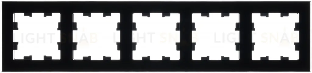 Рамка пятерная Schneider Electric Atlasdesign Nature, черное стекло ATN321005 ATN321005