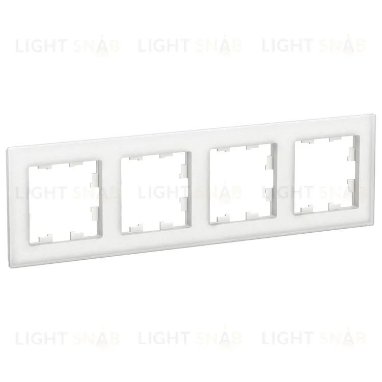 Рамка четверная Schneider Electric Atlasdesign Nature, матовое белое стекло ATN330104 ATN330104