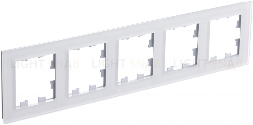 Рамка пятерная Schneider Electric Atlasdesign Nature, матовое белое стекло ATN330105 ATN330105