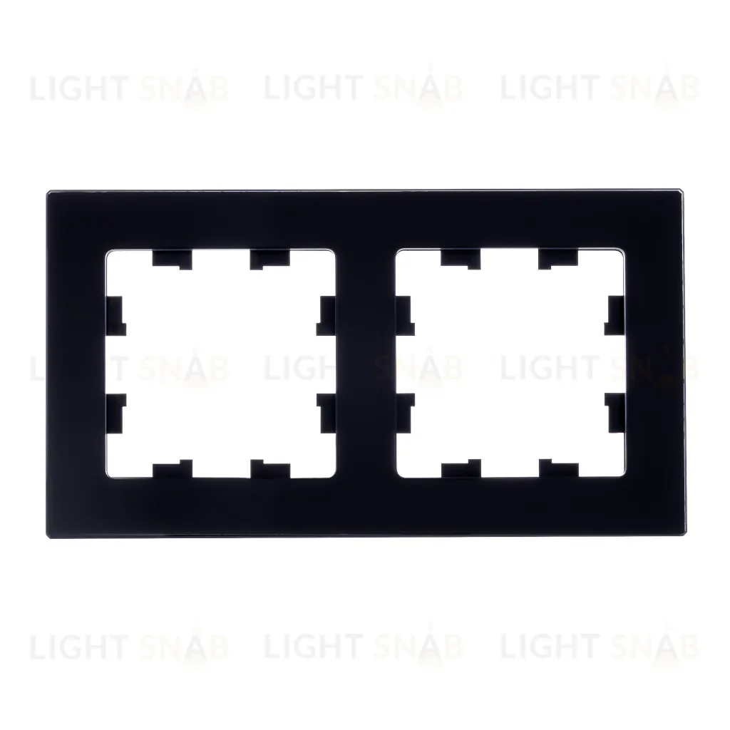 Рамка двойная Schneider Electric Atlasdesign Nature, натуральное стекло черное ATN361002 ATN361002