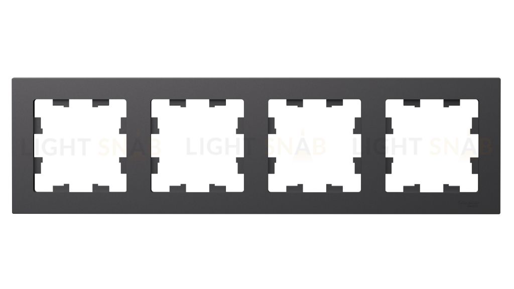 Рамка четверная Schneider Electric Atlasdesign, базальт ATN001404 ATN001404