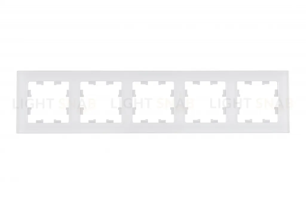 Рамка пятерная Schneider Electric Atlasdesign Nature, натуральное стекло белое ATN360105 ATN360105