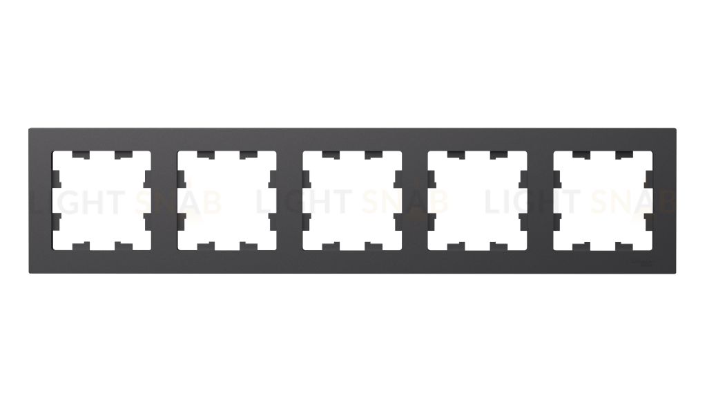Рамка пятерная Schneider Electric Atlasdesign, базальт ATN001405 ATN001405