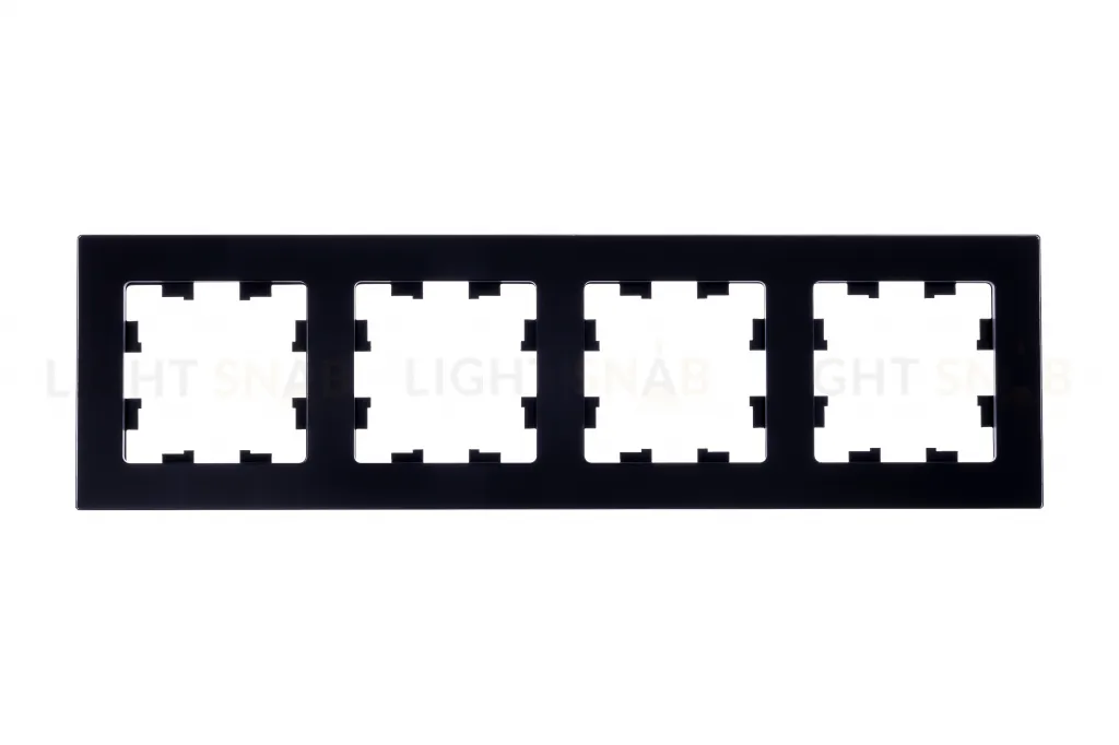 Рамка четверная Schneider Electric Atlasdesign Nature, натуральное стекло черное ATN361004 ATN361004