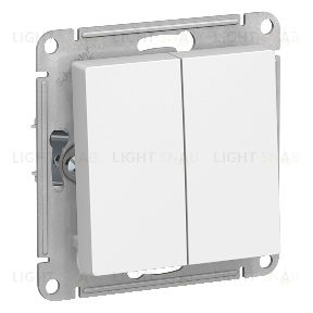 Выключатель двухклавишный Schneider Atlasdesign 10А, белый ATN000151 ATN000151