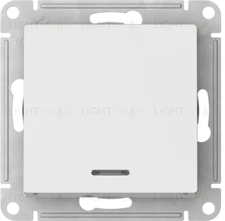 Выключатель одноклавишный с подсветкой Schneider Atlasdesign 10А, быстрозажим. клем., белый ATN000113S ATN000113S