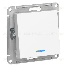 Выключатель одноклавишный проходной с подсветкой Schneider Atlasdesign 10А, белый ATN000163 ATN000163