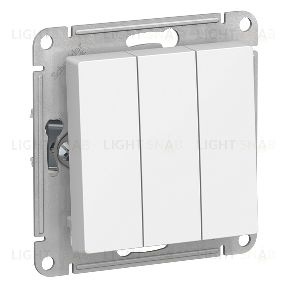 Выключатель трехклавишный Schneider Atlasdesign 10А, белый ATN000131 ATN000131