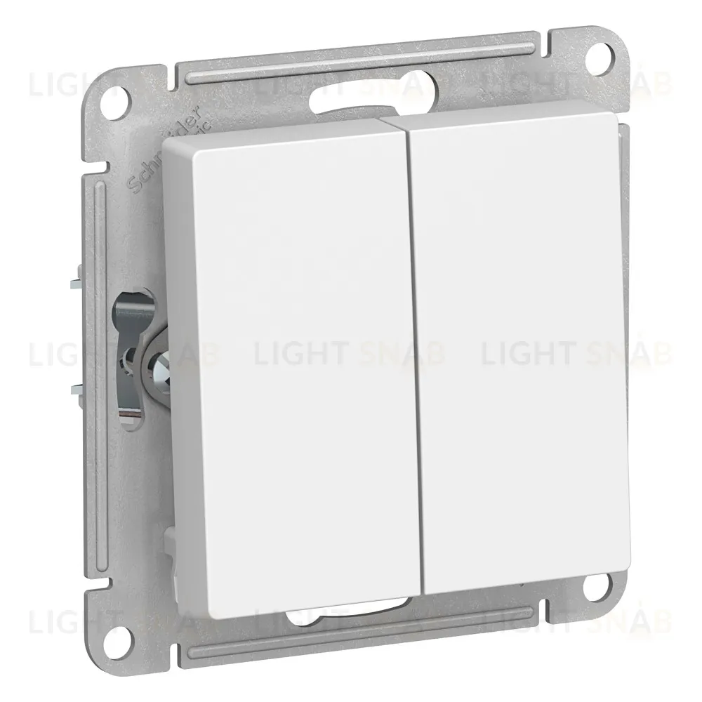 Выключатель 2-клавишный перекрестный (из 3-х мест) Schneider Atlasdesign, 10А/250В, белый ATN000173 ATN000173