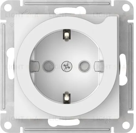 Розетка с заземлением со шторками с выталкивателем Schneider Electric Atlasdesign 16А, быстрозажим. клем., белый ATN000147S ATN000147S