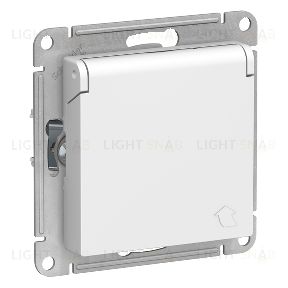 Розетка с заземлением со шторками и крышкой Schneider Electric Atlasdesign 16А IP20, белый ATN000146 ATN000146