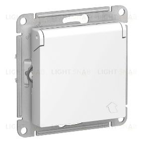 Розетка с заземлением со шторками и крышкой Schneider Electric Atlasdesign 16А IP44, белый ATN440146 ATN440146