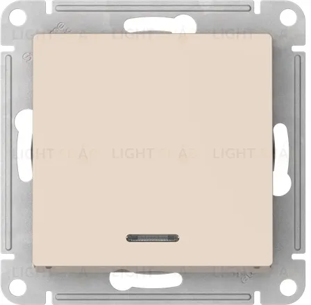 Выключатель одноклавишный с подсветкой Schneider Atlasdesign 10А, быстрозажим. клем., бежевый ATN000213S ATN000213S