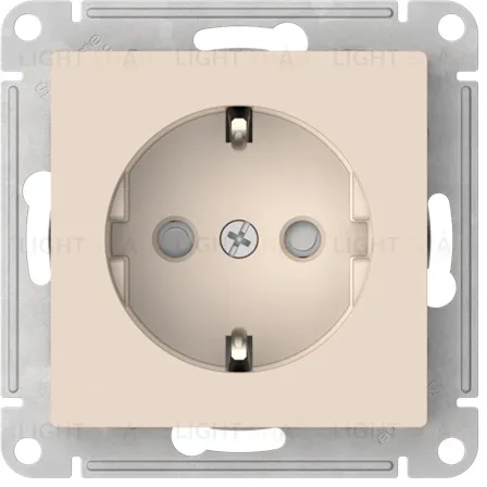 Розетка с заземлением со шторками Schneider Electric Atlasdesign 16А, быстрозажим. клем., бежевый ATN000245S ATN000245S