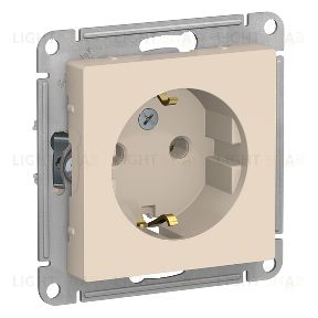 Розетка с заземлением Schneider Electric Atlasdesign 16А, бежевый ATN000243 ATN000243