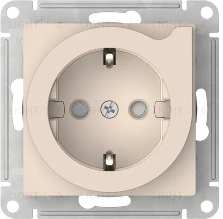 Розетка с заземлением со шторками с выталкивателем Schneider Electric Atlasdesign 16А, быстрозажим. клем., бежевый ATN000247S ATN000247S