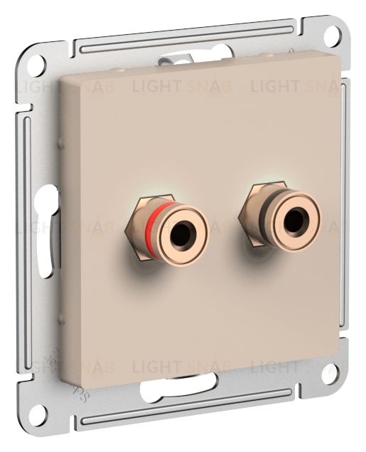 Розетка акустическая двойная Schneider Atlasdesign, песочный ATN001287 ATN001287