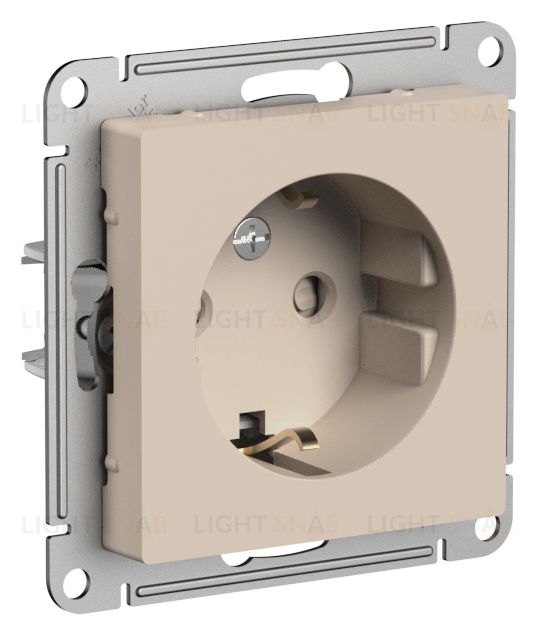 Розетка с заземлением со шторками Schneider Electric Atlasdesign 16А, песочный ATN001245 ATN001245