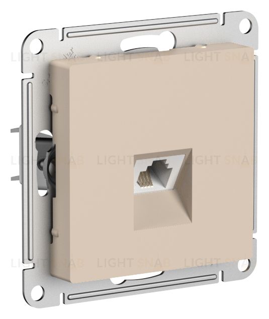 Розетка телефонная одинарная Schneider Electric Atlasdesign RJ11, песочный ATN001281 ATN001281