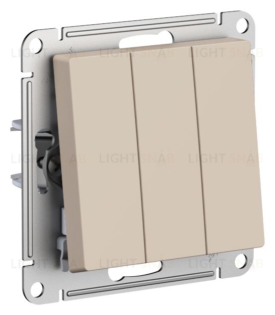 Выключатель трехклавишный Schneider Atlasdesign 10А, песочный ATN001231 ATN001231