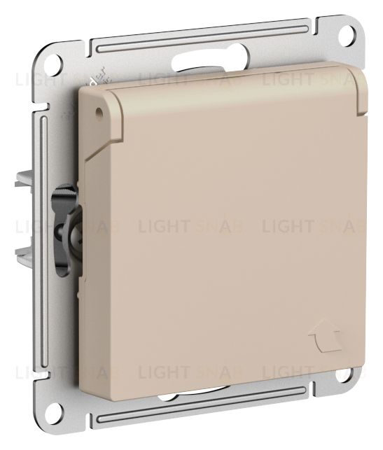 Розетка с заземлением со шторками и крышкой Schneider Electric Atlasdesign 16А IP20, песочный ATN001246 ATN001246
