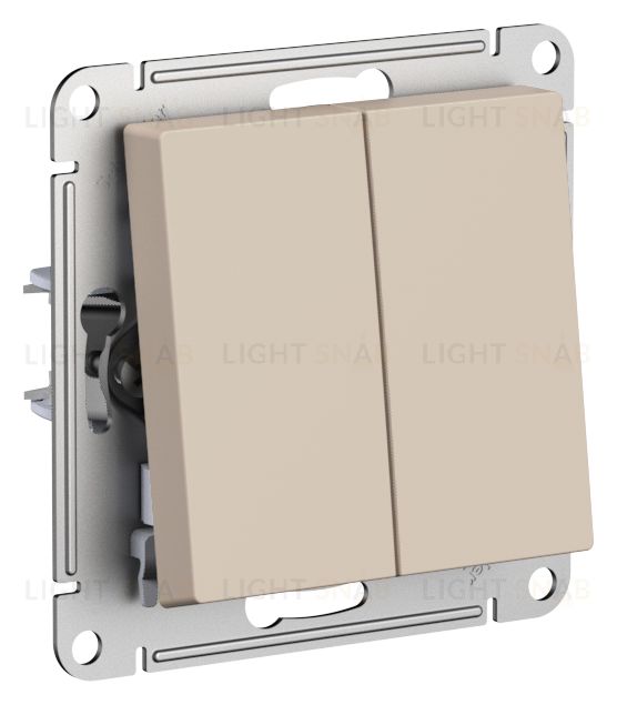 Выключатель двухклавишный Schneider Atlasdesign 10А, песочный ATN001251 ATN001251