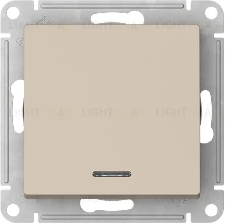 Выключатель одноклавишный проходной с подсветкой Schneider Atlasdesign 10А, быстрозажим. клем., песочный ATN001263S ATN001263S