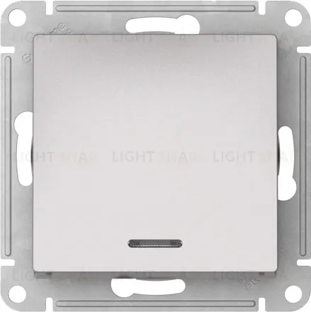 Выключатель одноклавишный проходной с подсветкой Schneider Atlasdesign 10А, быстрозажим. клем., алюминий ATN000363S ATN000363S