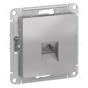 Розетка компьютерная одинарная Schneider Electric Atlasdesign RJ45 5 кат., алюминий ATN000383 ATN000383