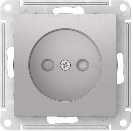 Розетка без заземления со шторками Schneider Electric Atlasdesign 16А, быстрозажим. клем., алюминий ATN000349S ATN000349S