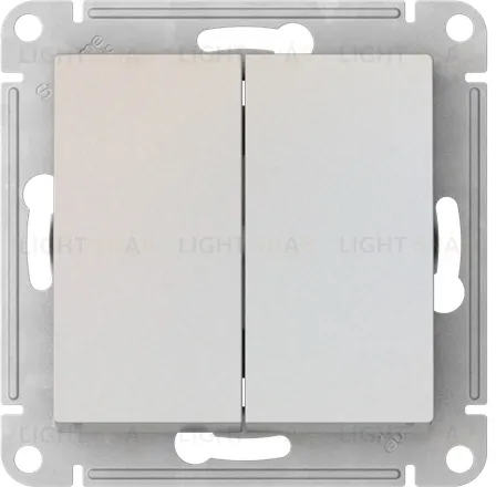 Выключатель двухклавишный Schneider Atlasdesign 10А, быстрозажим. клем., жемчуг ATN000451S ATN000451S