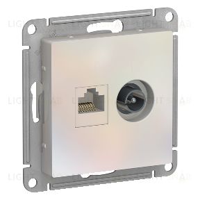 Розетка TV и интернет розетка Schneider Atlasdesign RJ 45, 5 кат., жемчуг ATN000489 ATN000489