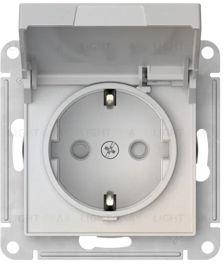 Розетка с заземлением со шторками и крышкой Schneider Electric Atlasdesign 16А IP20, быстрозажим. клем., жемчуг ATN000446S ATN000446S