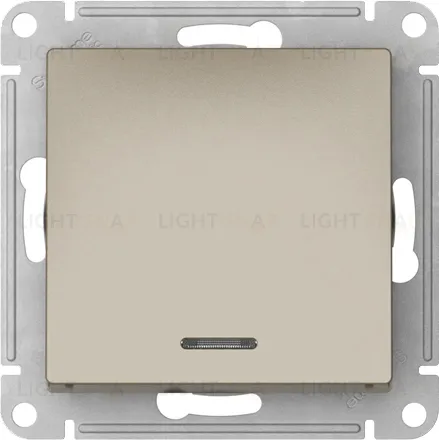 Выключатель одноклавишный с подсветкой Schneider Atlasdesign 10А, быстрозажим. клем., шампань ATN000513S ATN000513S