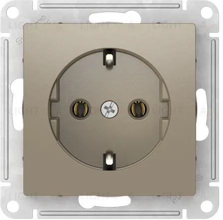 Розетка с заземлением Schneider Electric Atlasdesign 16А, быстрозажим. клем., шампань ATN000543S ATN000543S