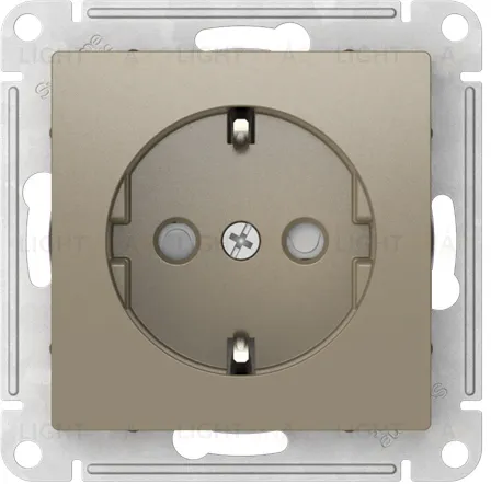 Розетка с заземлением со шторками Schneider Electric Atlasdesign 16А, быстрозажим. клем., шампань ATN000545S ATN000545S