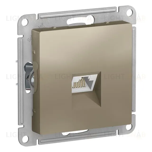 Розетка компьютерная одинарная Schneider Electric Atlasdesign RJ45 6A кат., шампань ATN000586 ATN000586