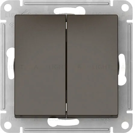 Выключатель двухклавишный Schneider Atlasdesign 10А, быстрозажим. клем., мокко ATN000651S ATN000651S