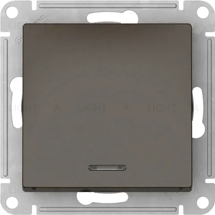 Выключатель одноклавишный проходной с подсветкой Schneider Atlasdesign 10А, быстрозажим. клем., мокко ATN000663S ATN000663S