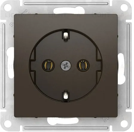 Розетка с заземлением Schneider Electric Atlasdesign 16А, быстрозажим. клем., мокко ATN000643S ATN000643S