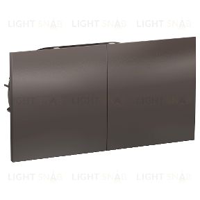 Розетка двойная с заземлением со шторками с развижной крышкой в сборе Schneider Atlasdesign, мокко ATN000628 ATN000628