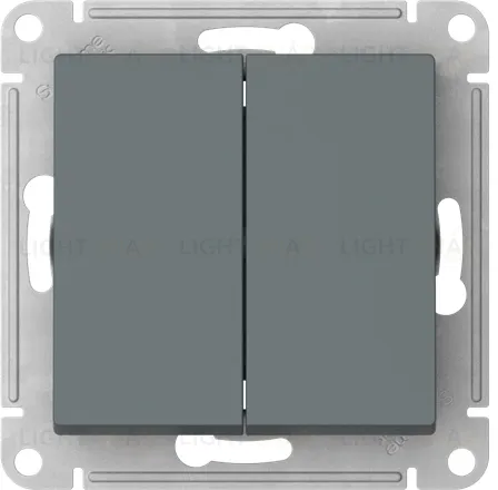Выключатель двухклавишный проходной Schneider Atlasdesign 10А, быстрозажим. клем., грифель ATN000765S ATN000765S
