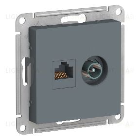 Розетка TV и интернет розетка Schneider Atlasdesign RJ 45, 5 кат., грифель ATN000789 ATN000789