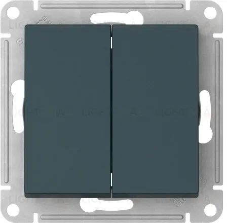 Выключатель двухклавишный Schneider Atlasdesign 10А, быстрозажим. клем., изумруд ATN000851S ATN000851S
