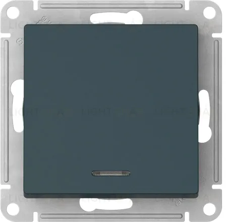 Выключатель одноклавишный проходной с подсветкой Schneider Atlasdesign 10А, быстрозажим. клем., изумруд ATN000863S ATN000863S